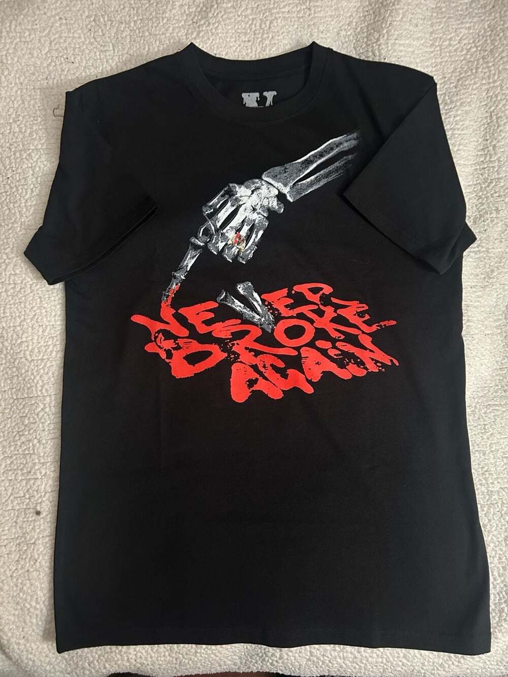 Vlone x Never Broke Again Skeleton Graphic T-Shirt Black Size M